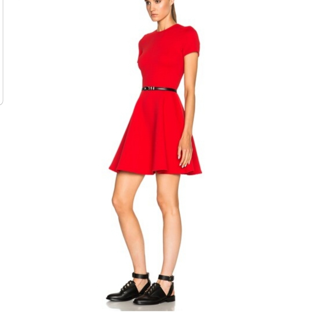 Opening Ceremony Clos Textured Dress Cherry Red Short Sleeves Size Small